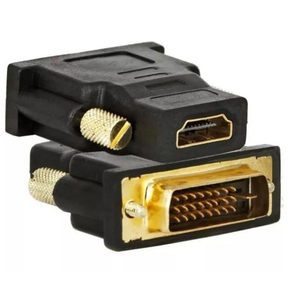 Adaptador DVI Macho 24+1 X HDMI Fêmea Menor preço em Adaptador DVI Macho 24+1 X HDMI Fêmea
