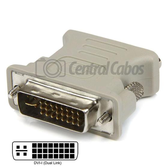 Imagem de Adaptador DVI Macho para VGA Femea - Central Cabos