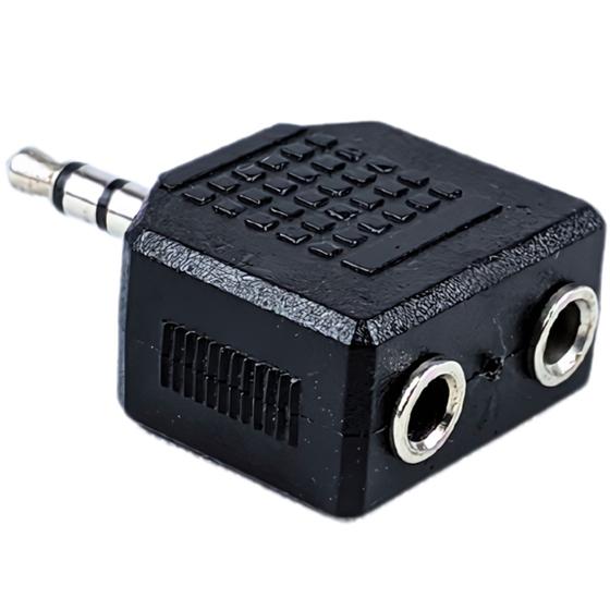 Imagem de Adaptador Extensor P2 Duplo Para Dois Fone de Ouvido Com Som Estéreo