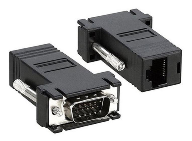 Imagem de Adaptador Extensor Vga Video Via Cabo Rede Rj45