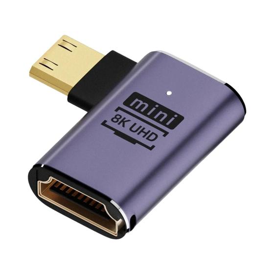 Imagem de Adaptador HDMI De Ângulo Reto De 90 270 Graus Conversor Macho Para Fêmea 8K HD Conector Mini Micro