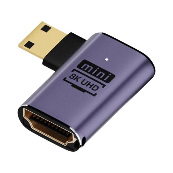 Imagem de Adaptador HDMI De Ângulo Reto De 90 270 Graus Conversor Macho Para Fêmea 8K HD Mini Micro HDMI