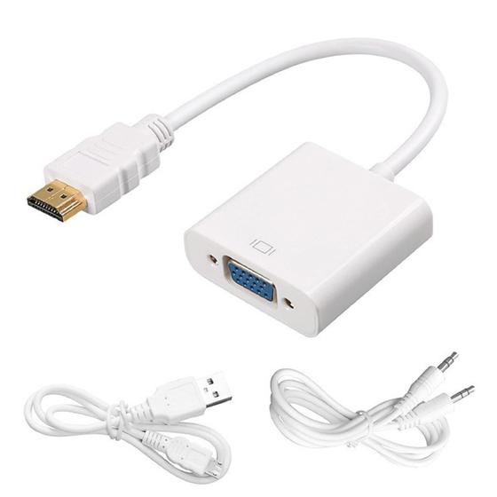 Imagem de Adaptador HDMI para VGA Cuxnoo - 1080P com Conector de Áudio 3,5mm