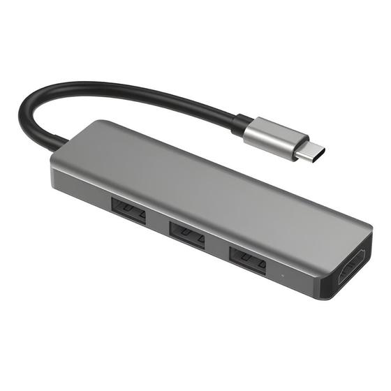 Imagem de Adaptador HUB 4 em 1 tipo C USB 3.0 HDMI