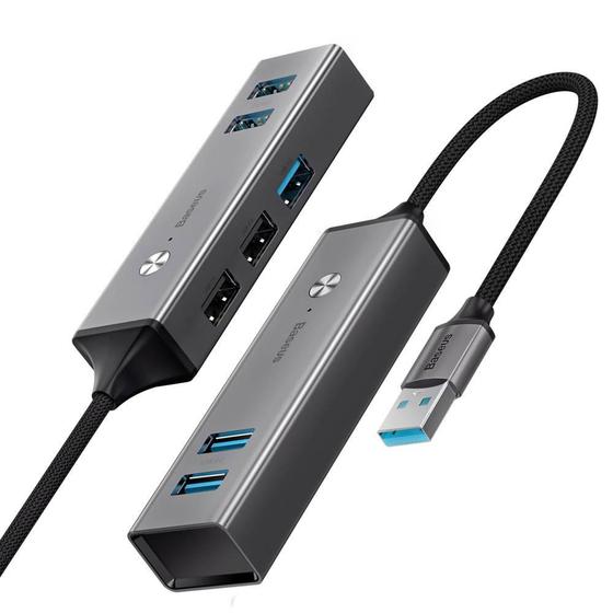 Adaptador HUB Conexão 3.0 Ultra Rápido Com 5 Portas 3x USB 3.0 2x USB 2.0 Baseus Menor preço em Adaptador HUB Conexão 3.0 Ultra Rápido Com 5 Portas 3x USB 3.0 2x USB 2.0 Baseus