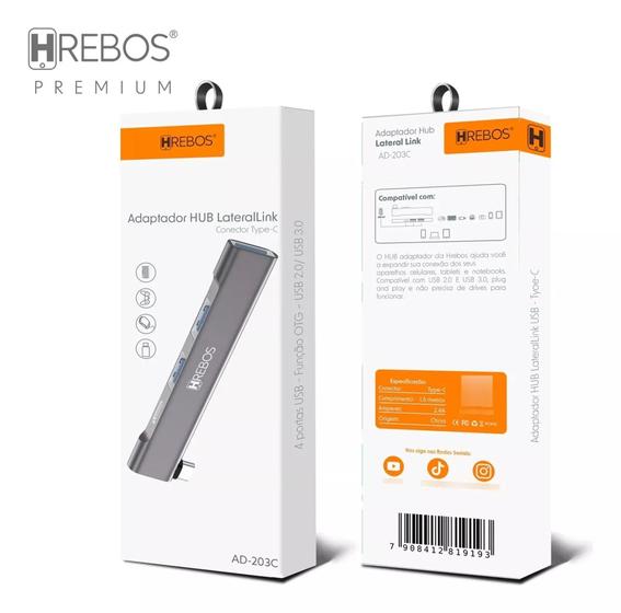 Imagem de Adaptador Hub Usb C Extensor Tipo C 4 Portas Entrada Usb 3.0