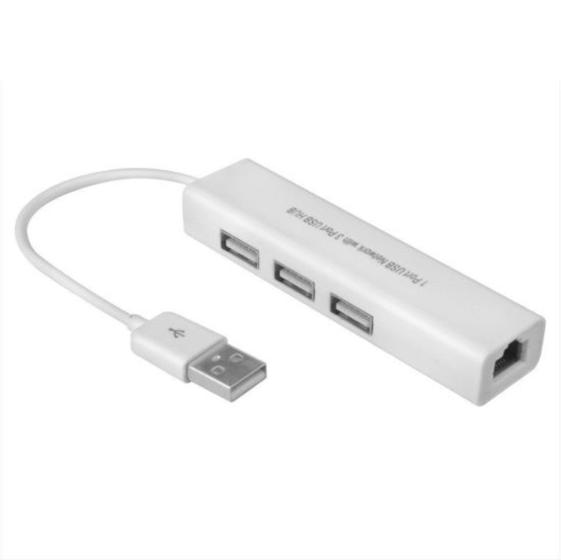 Imagem de Adaptador hub usb com 3 portas entrada rede le4102 - ITBLUE 