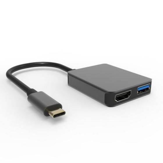 Imagem de Adaptador HUB USB Tipo C 4 em 1 HDMI USB 3.0