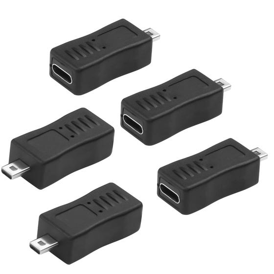 Imagem de Adaptador JSADZKJ Mini USB de 8 pinos macho para USB C fêmea x5