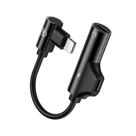 Imagem de Adaptador Lightning Dinamic Com Entrada Para Carregamento - Preto - Gshield