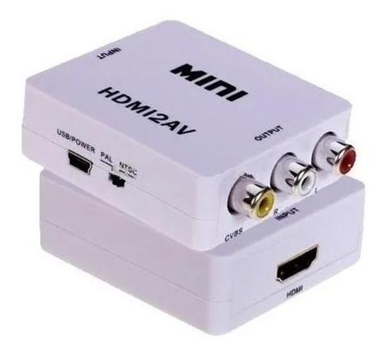 Imagem de Adaptador Mini Conversor De Hdmi Para Video Composto 3Rca Av