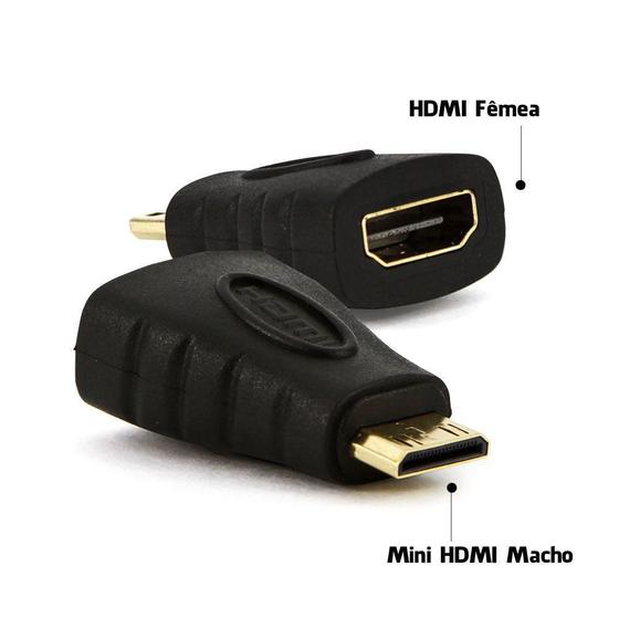 Imagem de Adaptador MINI HDMI Macho x HDMI Fêmea Para Cabo HDMI