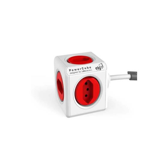 Adaptador múltiplo extended 5 tomadas cabo 1,5m bivolt vermelho ELG Menor preço em Adaptador múltiplo extended 5 tomadas cabo 1,5m bivolt vermelho ELG