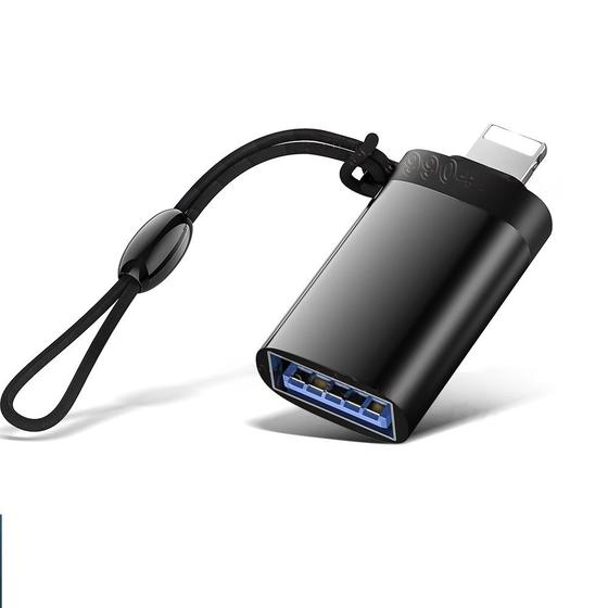 Imagem de Adaptador OTG Lightning para USB 3.0 Compativel iPhone Transferir Pendrive Fotos Dados