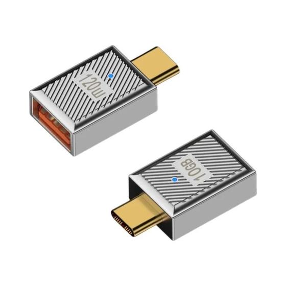 Imagem de Adaptador OTG USB Tipo C 120W - 10Gbps - Conversor Tipo C para USB-C