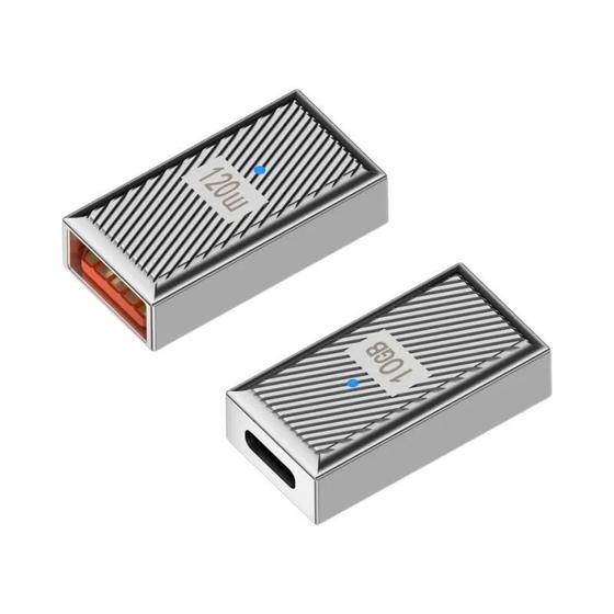 Imagem de Adaptador OTG USB Tipo C 120W - 10Gbps - Conversor Tipo C para USB-C