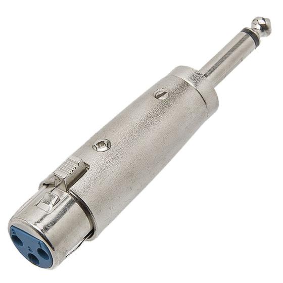 Imagem de Adaptador P10 Mono X XLR Cannon Femea Metal ADAP0028 Prata STORM