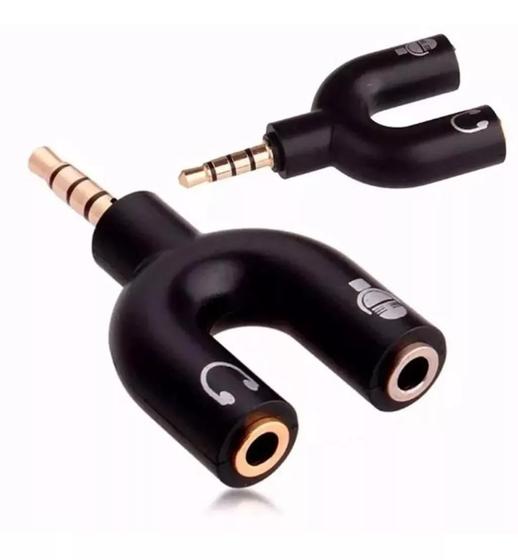 Adaptador Para Fone Headset Microfone Lapela P2 X P3 Áudio Cor Preto Menor preço em Adaptador Para Fone Headset Microfone Lapela P2 X P3 Áudio Cor Preto