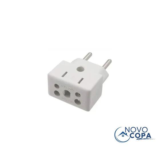 Imagem de Adaptador pequeno branco 3 entradas / 2 pinos