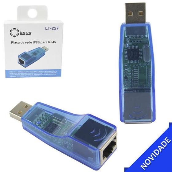 Imagem de Adaptador Placa De Rede USB Externa Rj45 10/100 Sem CD LOTUS LT-227