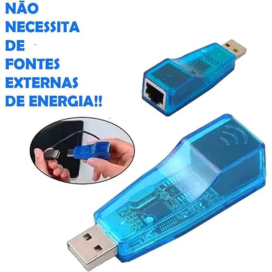 Imagem de Adaptador placa de rede USB para RJ45