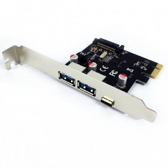 Imagem de Adaptador Placa Pci-E + 2 Usb 3.0 + Type-C Ref: Dp-33c