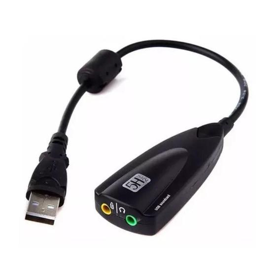 Imagem de Adaptador Placa USB de Som 7.1 Fone e Microfone