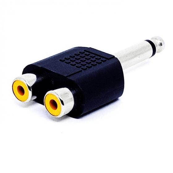 Imagem de Adaptador Plug Conexão P10 Mono X 2 Jack RCA Para Instrumentos Músicas 0031212