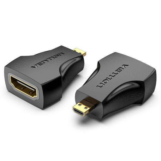 Imagem de Adaptador Plug Micro Hdmi Para Hdmi Fêmea 1080p Banhado Ouro