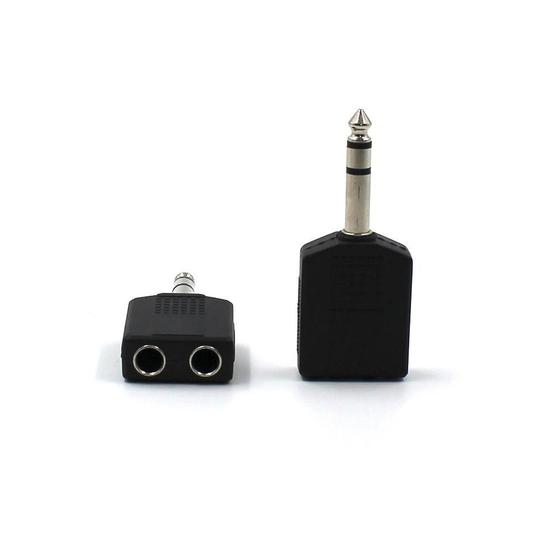 Imagem de Adaptador Plug P10 Estéreo X 2 Jack J10 Estéreo 2 Unidades