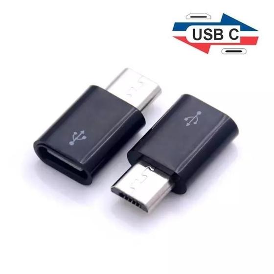 Imagem de Adaptador Plug Usb Tipo C Femea Micro Usb V8 Macho Otg