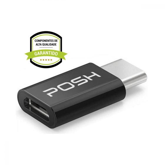 Podsh Micro Adaptador Posh Micro USB para USB C em ABS para cabo USB - Acessórios ...