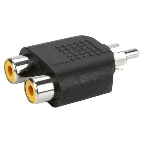 Imagem de Adaptador Rca Plastico - Rca Macho 2 Rca Femea Pct C/10Pç