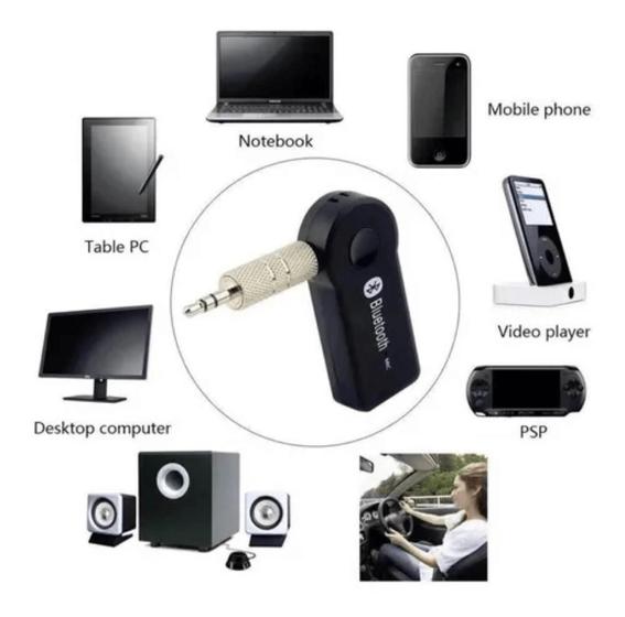 Imagem de Adaptador Receptor Áudio Bluetooth P2 Som Carro Microfone