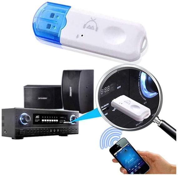 Imagem de Adaptador Receptor Transmissor Musicas Áudio Bluetooth Usb