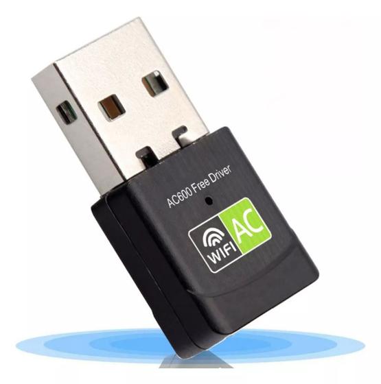 Imagem de Adaptador Receptor Wireless USB 2,4 Ghz e 5Ghz 600 mbps para PC Notebook