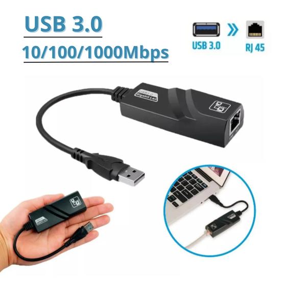 Imagem de Adaptador Rj45 Usb 3.0 Cabo De Rede Ethernet 10/100/1000mbps