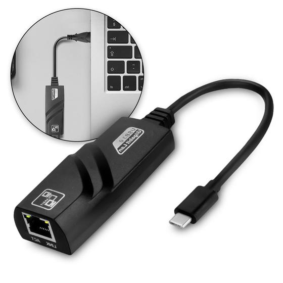 Adaptador Rj45 Usb-c Rede Gigabit Ethernet 1000mbps Pc Mac - Tomate ...