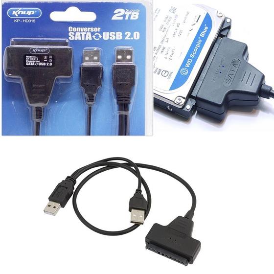 Adaptador Sata para Usb 2.0 Hd de Notebook 2,5 ou 3,5 Knup KP-HD015 Menor preço em Adaptador Sata para Usb 2.0 Hd de Notebook 2,5 ou 3,5 Knup KP-HD015