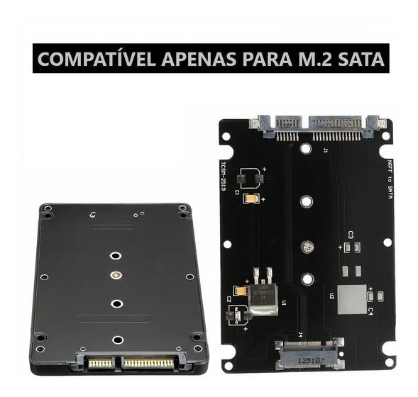 Adaptador SSD M2 SATA NGFF, Para SATA 3, Case Interno 2.5", Notebook e PC Desktop Menor preço em Adaptador SSD M2 SATA NGFF, Para SATA 3, Case Interno 2.5", Notebook e PC Desktop