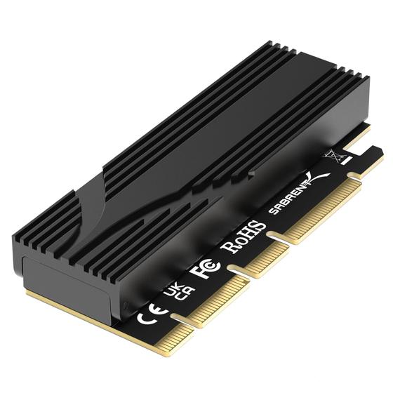 Imagem de Adaptador SSD SABRENT M.2 NVMe para PCIe x16 com dissipador de calor de alumínio