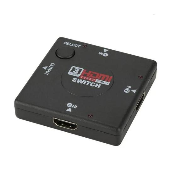 Imagem de Adaptador Switch 3X1 Divisor 3 Portas Hdmi Para Tv Note Sh-01