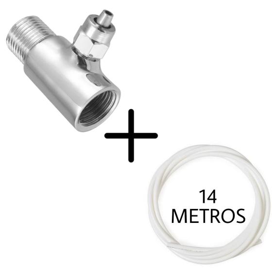 Imagem de Adaptador T Conexão Filtro Purificador de Água com Mangueira 14 Metros