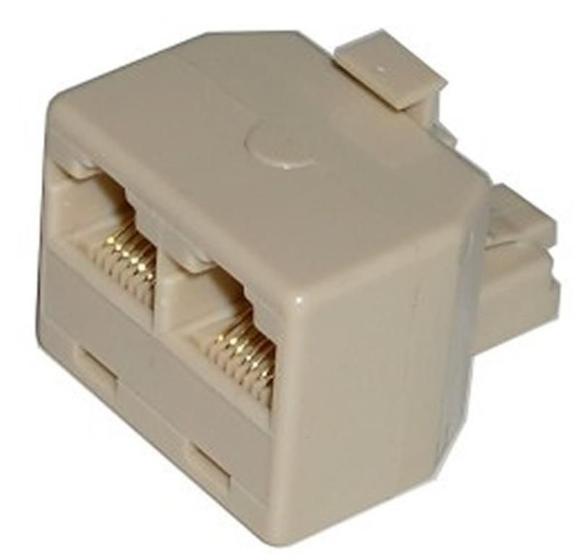 Imagem de Adaptador T - Duplicador RJ45 - para Cabo de Rede - 100Mbps - 1 macho x 2 fêmea
