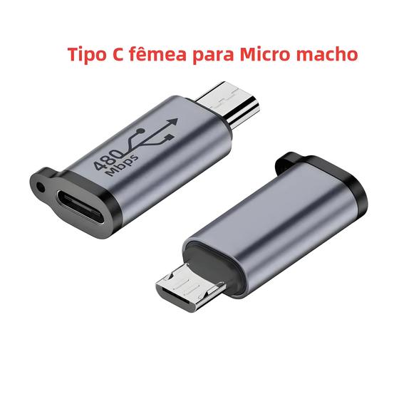 Imagem de Adaptador Tipo C, Micro USB e Mini USB para Conectores USB-C