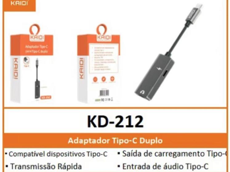 Adaptador Tipo C Para Tipo C Kd212 Kaidi - Adaptador de Carregador ...