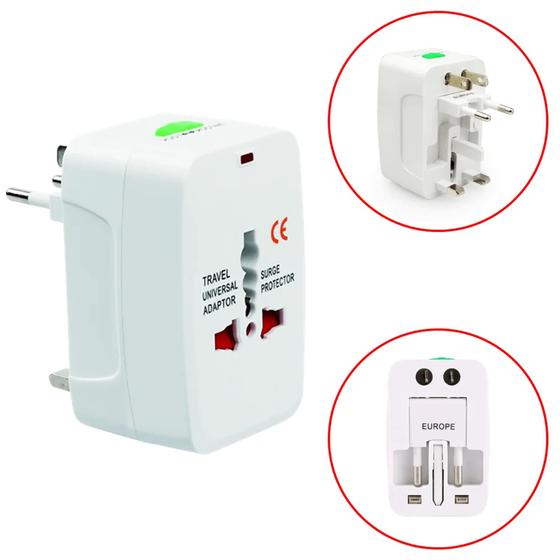 Imagem de Adaptador Tomada Universal Padrão 150 Países Viagem Bivolt - ILLINONE