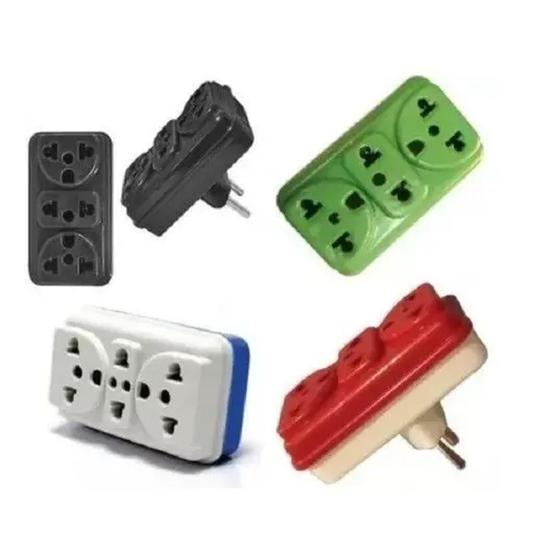 Adaptador Tomadas Padrão Triplo ,cores diversas 1 unid Menor preço em Adaptador Tomadas Padrão Triplo ,cores diversas 1 unid