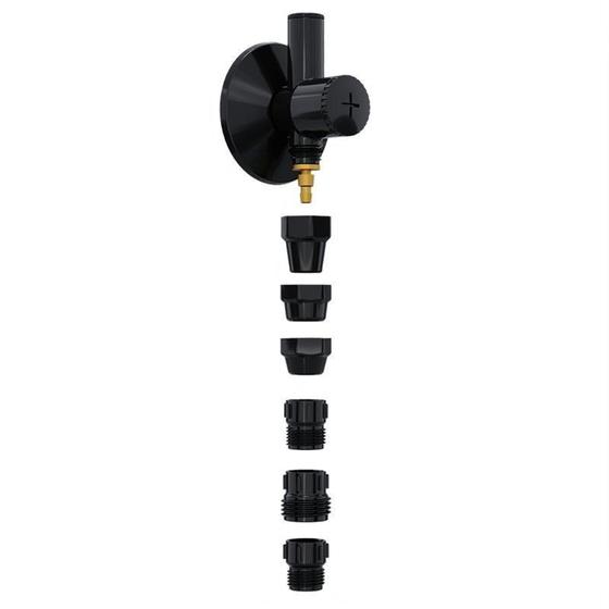 Imagem de Adaptador torneira filtro de agua abs preto 10 peças com registro blukit
