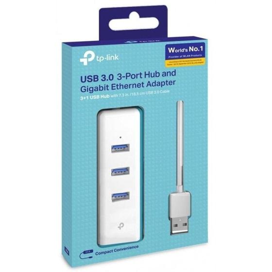 Imagem de Adaptador Tp-Link Hub Usb 3.0 Para Rede RJ45 Gigabit Ue330